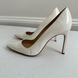 Manolo Blahnik Glossy White Heels